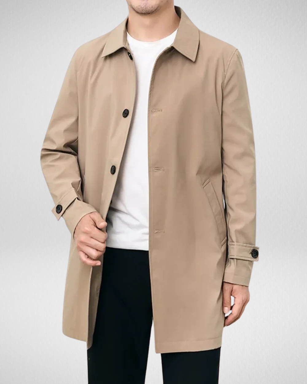 Herren Wintermantel Lang Elegant