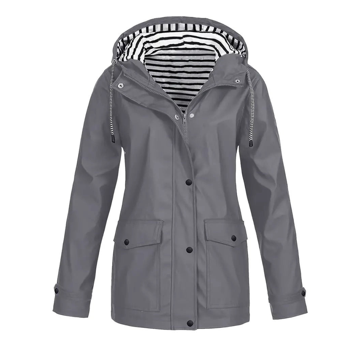 Wasserdichte Regenjacke Damen Elegant Mid-Length