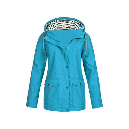 Wasserdichte Regenjacke Damen Elegant Mid-Length