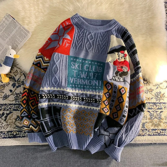 Weihnachtspullover Gemütlich Locker Stricken