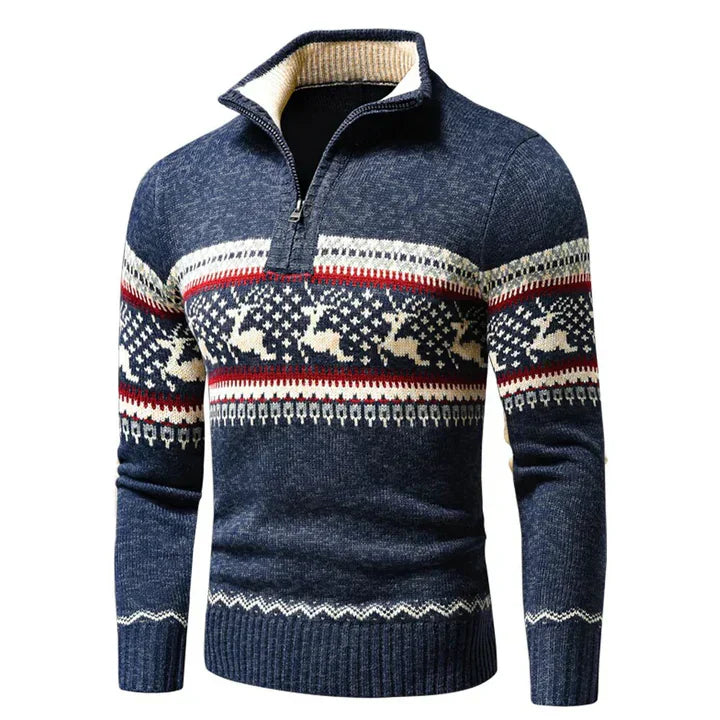 Weihnachts-Pullover Stehkragen Festlich