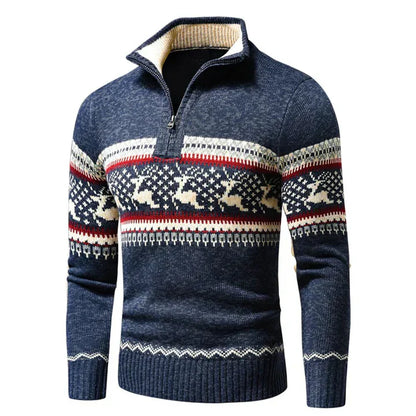 Weihnachts-Pullover Stehkragen Festlich