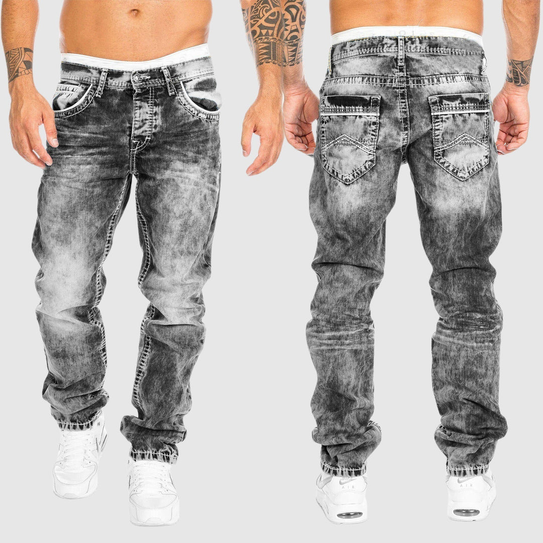 Bequeme Herrenjeans Weit Bein Verwaschen