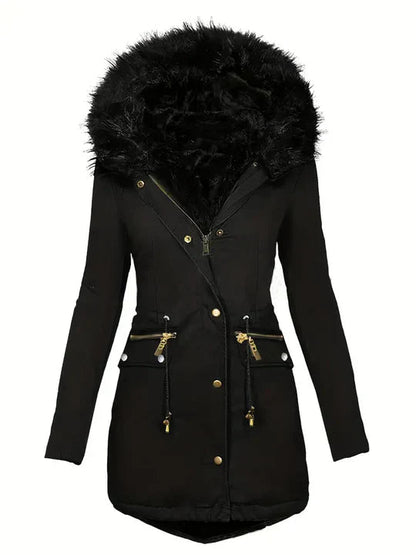 Warme Winterjacke Damen mit Kapuze - IdealeKleiden