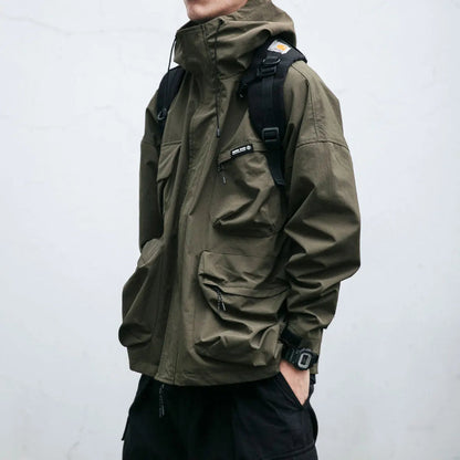 Herren Outdoor Jacke Oversize Kapuze Waterproof