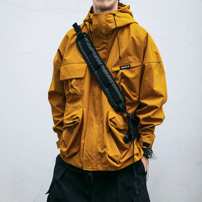 Herren Outdoor Jacke Oversize Kapuze Waterproof