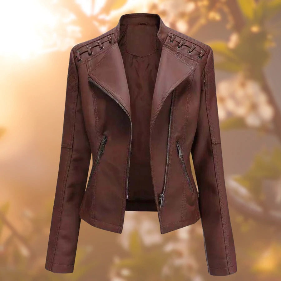 Elegante Lederjacke Zeitlos Schwarz