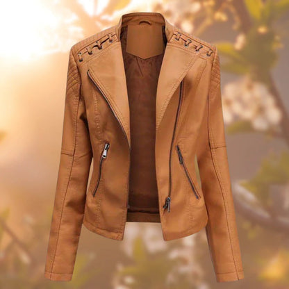 Elegante Lederjacke Zeitlos Schwarz