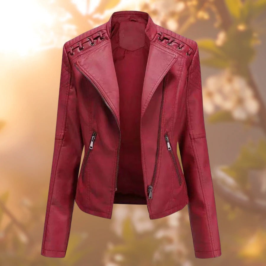 Elegante Lederjacke Zeitlos Schwarz