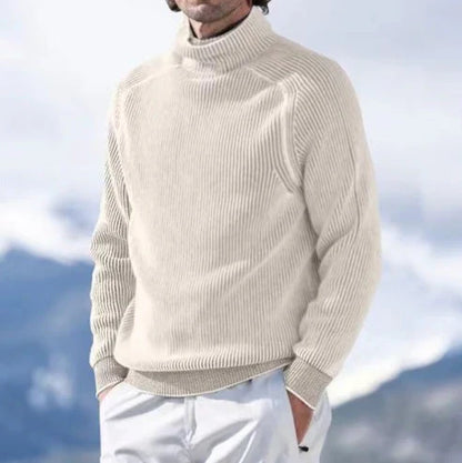 Herren Strickpullover Warm Fleece Stehkragen