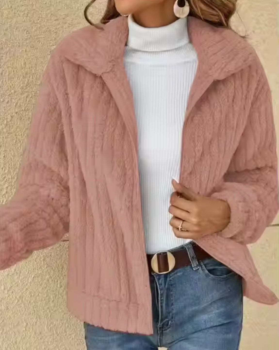Damen Winterjacke Strukturiert Elegante Form