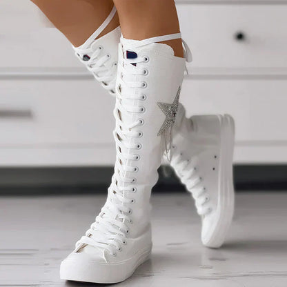 Stylische Schnürstiefel mit Quasten Detail