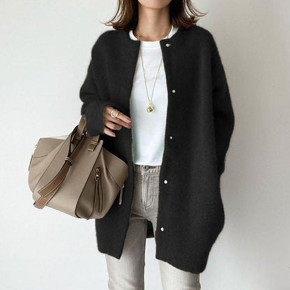 Damenschal Strickjacke Knöpfe Langarm