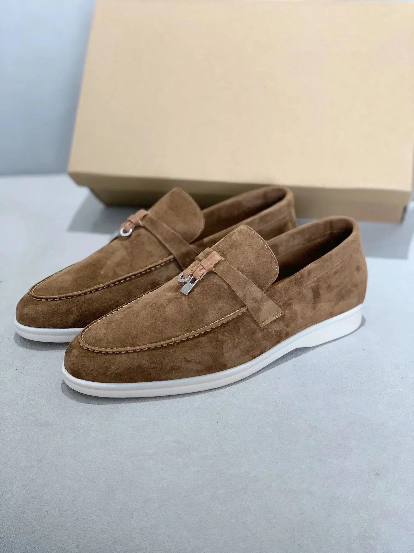 Elegante Herren Loafers Leder Schwarz