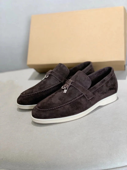 Elegante Herren Loafers Leder Schwarz
