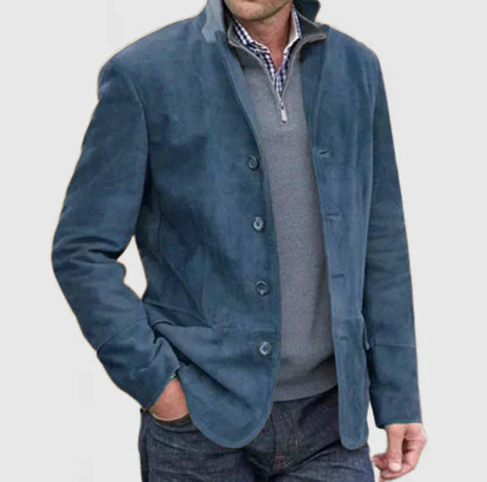 Herren Lederjacke Vintage Stil Einreihig