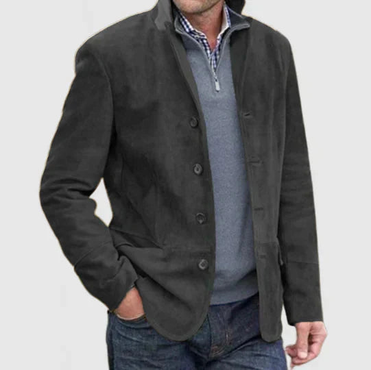 Herren Lederjacke Vintage Stil Einreihig