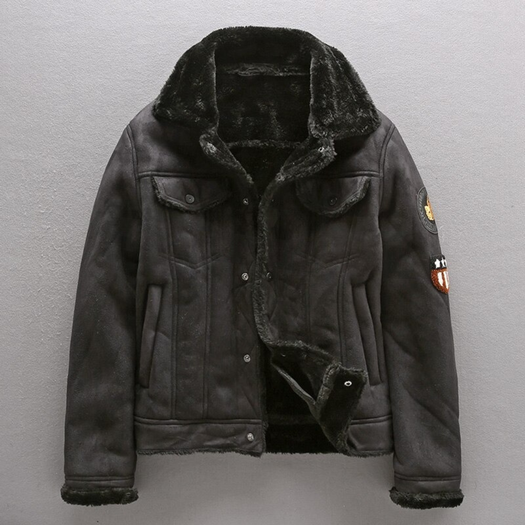 Leder Bikerjacke Warm Isoliert Herren Winter - IdealeKleiden