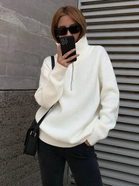 Weicher Rollkragenpullover Damen Wärmeverschluss