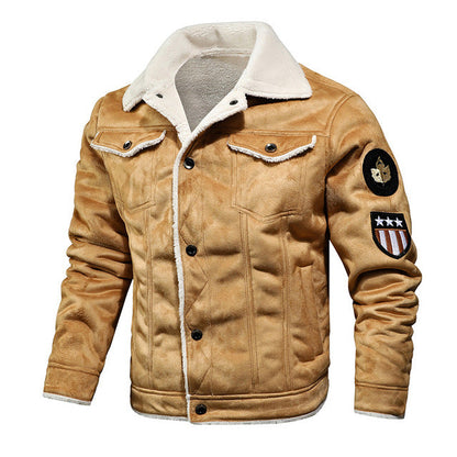Herren Lederjacke Warm Winter Sherpa Gefüttert