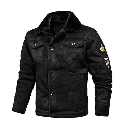 Herren Lederjacke Warm Winter Sherpa Gefüttert