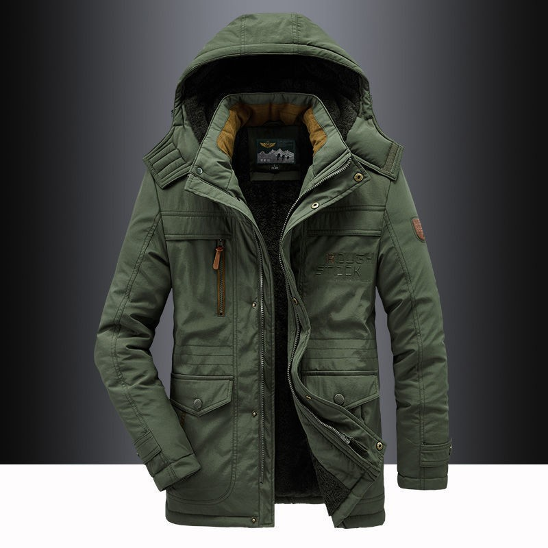 Herren Winterparka Fleece Isolierung Kapuze