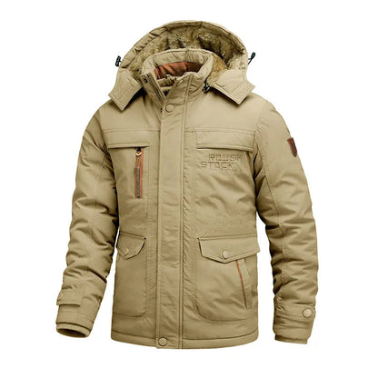 Herren Winterparka Fleece Gefüttert Kapuze - IdealeKleiden