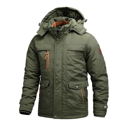 Herren Winterparka Fleece Gefüttert Kapuze