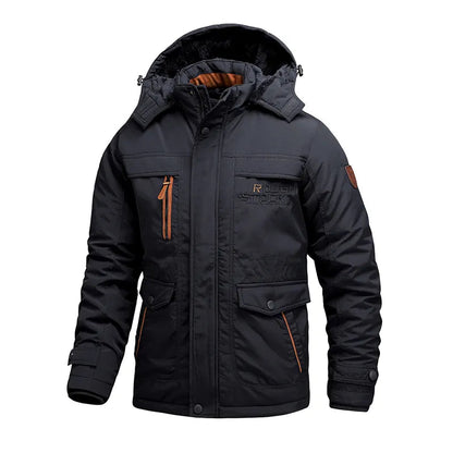 Herren Winterparka Fleece Gefüttert Kapuze