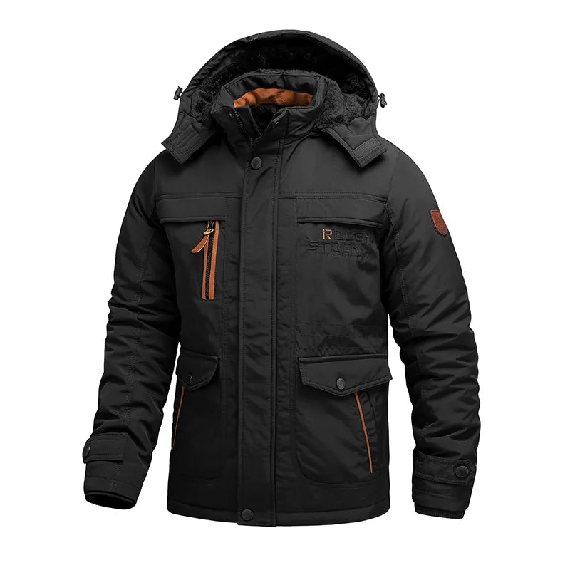 Herren Winterparka Fleece Gefüttert Kapuze