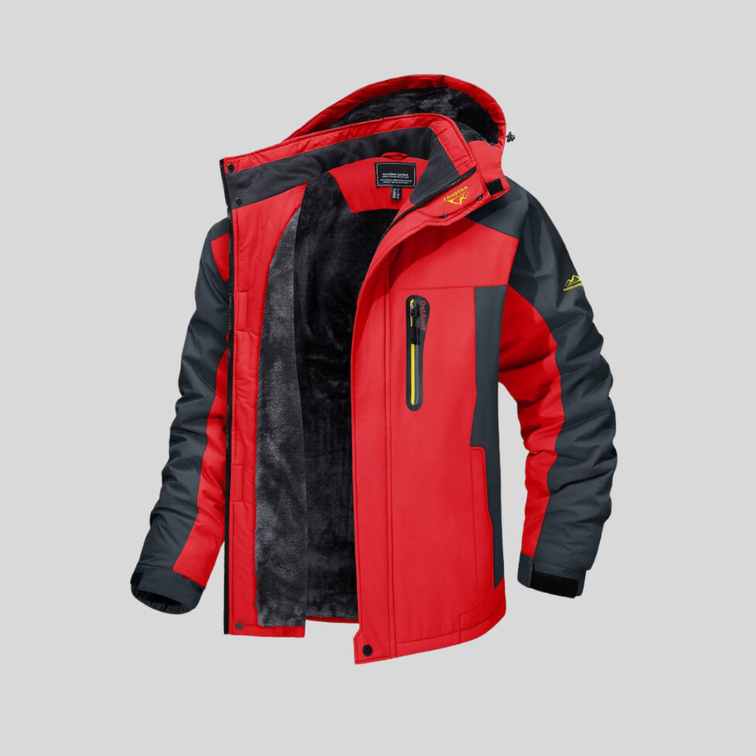 Winterjacke Herren Kapuze Fleece Isoliert