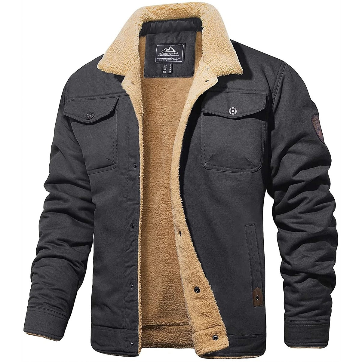 Winter-Bomberjacke Herren Sherpa Futter