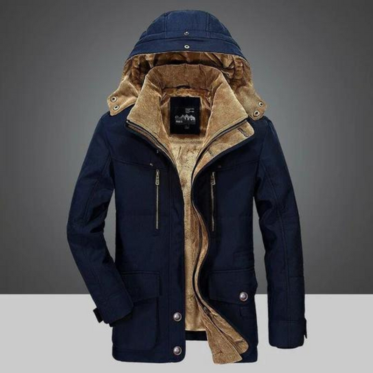 Herren Winterjacke Warm Kapuze Sherpa-Fleece - IdealeKleiden