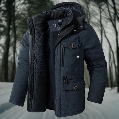 Herren Winterjacke Daunen Kapuze Warm