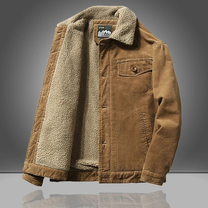 Herren Cordjacke Warm Fleece Innenfutter