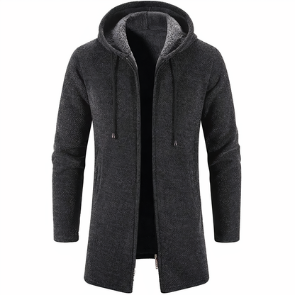 Herren Winterjacke Kapuze Reißverschluss Midlength
