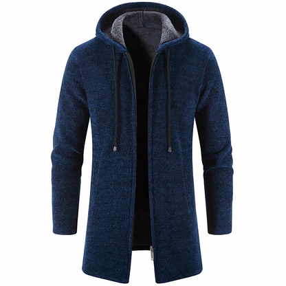 Herren Winterjacke Kapuze Reißverschluss Midlength