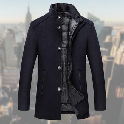 Warme Herren Winterjacke Stehkragen Woll