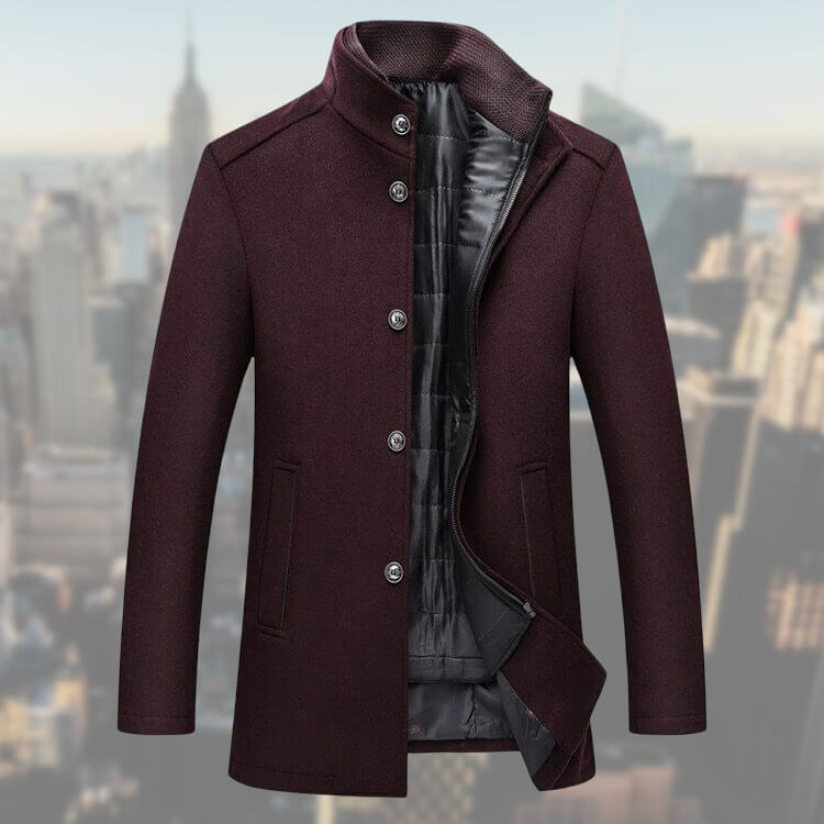Warme Herren Winterjacke Stehkragen Woll