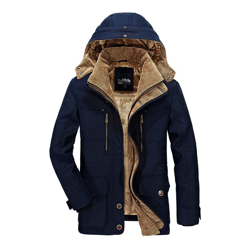 Winterjacke Männer Kapuze Fleece Isoliert