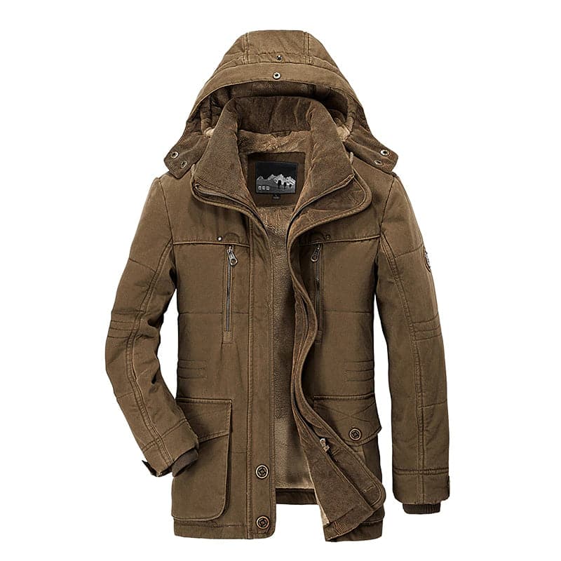 Winterjacke Männer Kapuze Fleece Isoliert