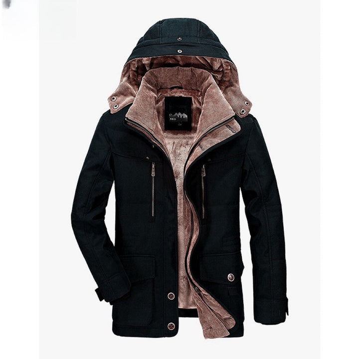Winterjacke Männer Kapuze Fleece Isoliert