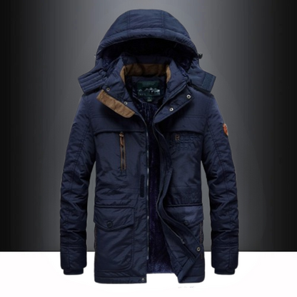 Warme Winterjacke Herren mit Kapuze Fleece