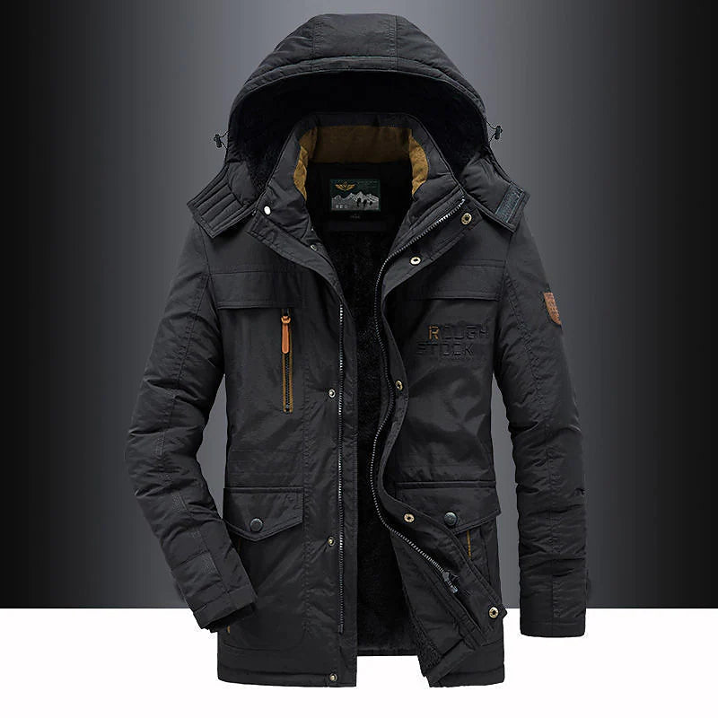Warme Winterjacke Herren mit Kapuze Fleece - IdealeKleiden