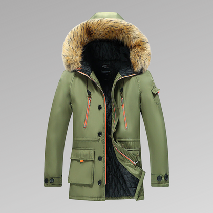 Herren Winterparka Warm Isoliert mit Fellkapuze