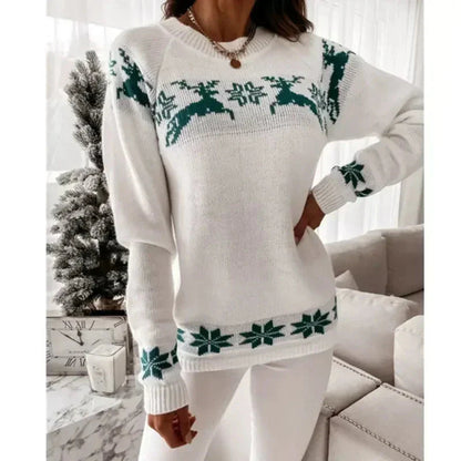 Weihnachtspullover Damen Rentier Warm - IdealeKleiden