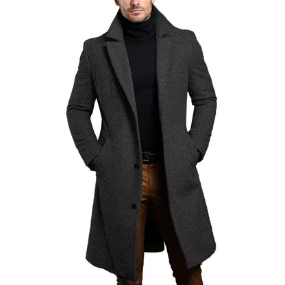 Herren Wolltrenchcoat Elegant Winter