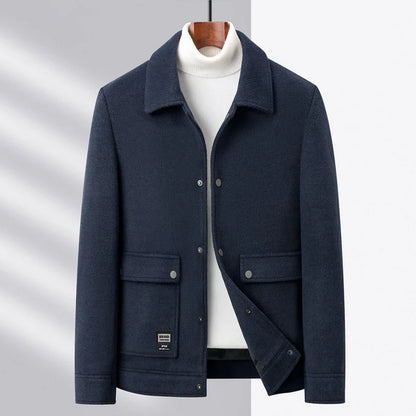Herren Wolljacke Kurz mit Knöpfen & Taschen