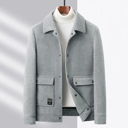 Herren Wolljacke Kurz mit Knöpfen & Taschen