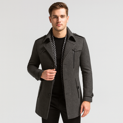 Kurzer Wollmantel Herren Winter - IdealeKleiden